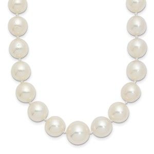 14k Ylw Gold 9.5-12mm White Rd South Sea Saltwater Cultured Pearl 18" Necklace